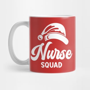 Nurse Squad Santa Hat White Text Mug